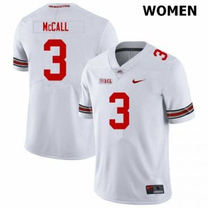 NCAA Ohio State Buckeyes Women's #3 Demario McCall White Nike Football College Jersey JKT4645XL